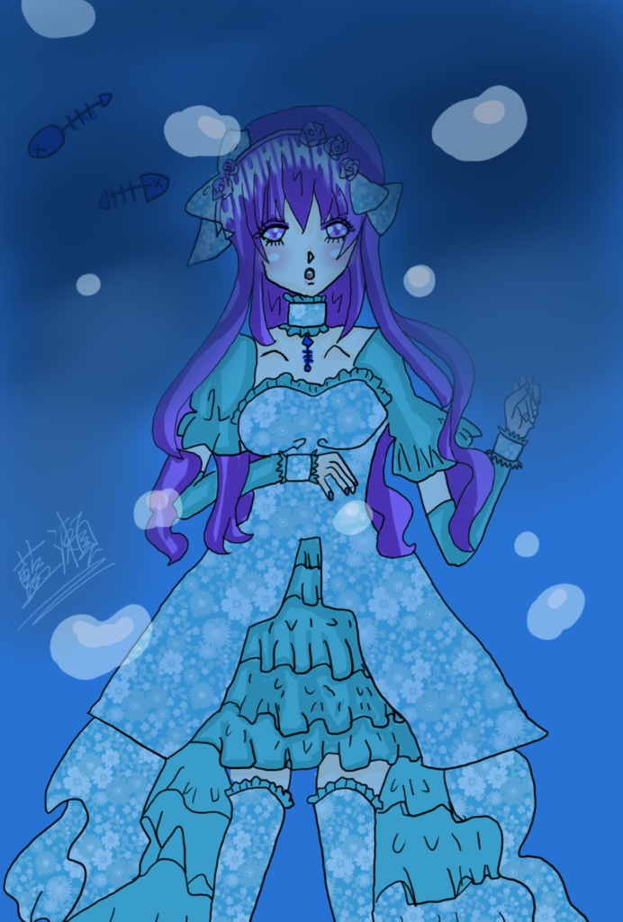 氷海の人魚姫オリジナルイラストポストカード