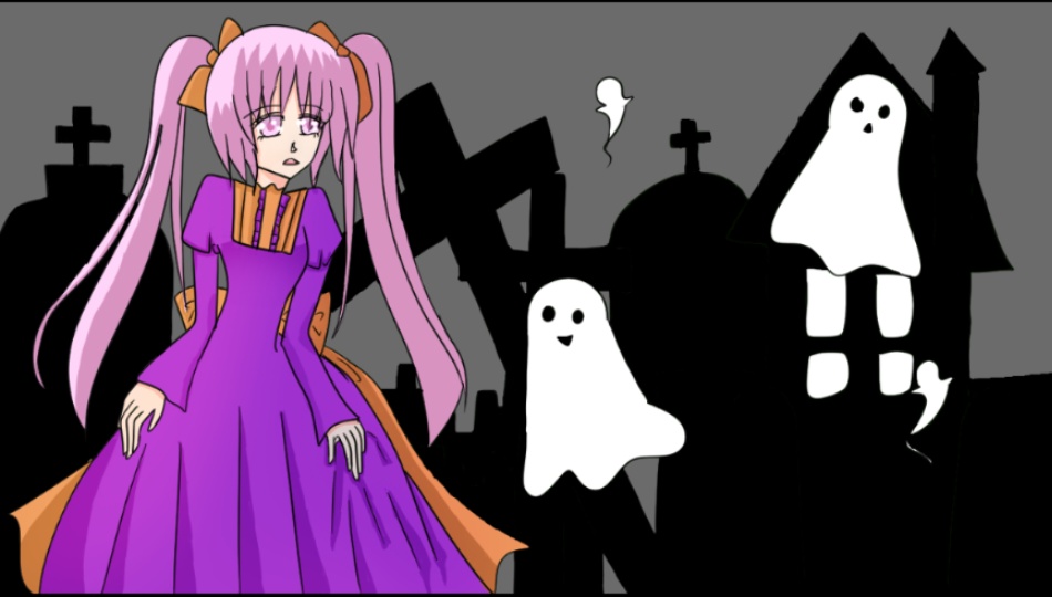 幽霊屋敷の紫姫オリジナルイラストポストカード
