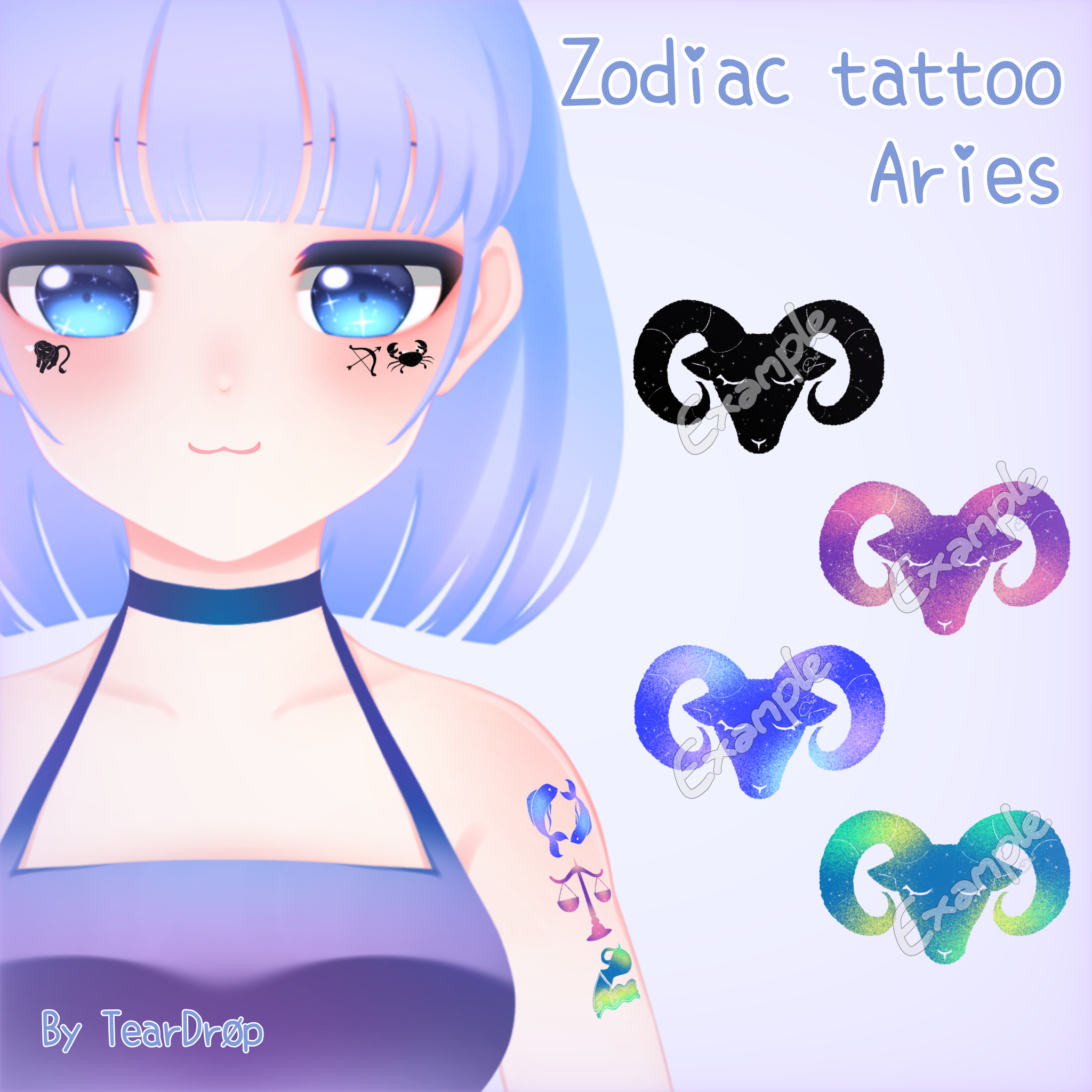 〚PNG〛 Aries Zodiac Art Tattoo