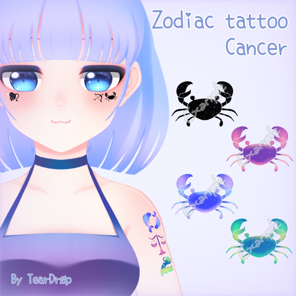  〚PNG〛 Cancer Zodiac Art Tattoo