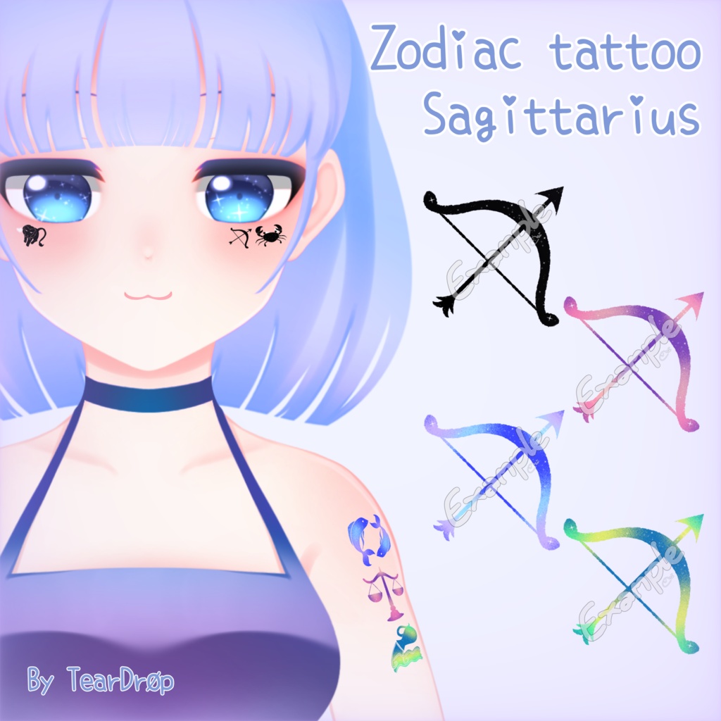  〚PNG〛 Sagittarius Zodiac Art Tattoo