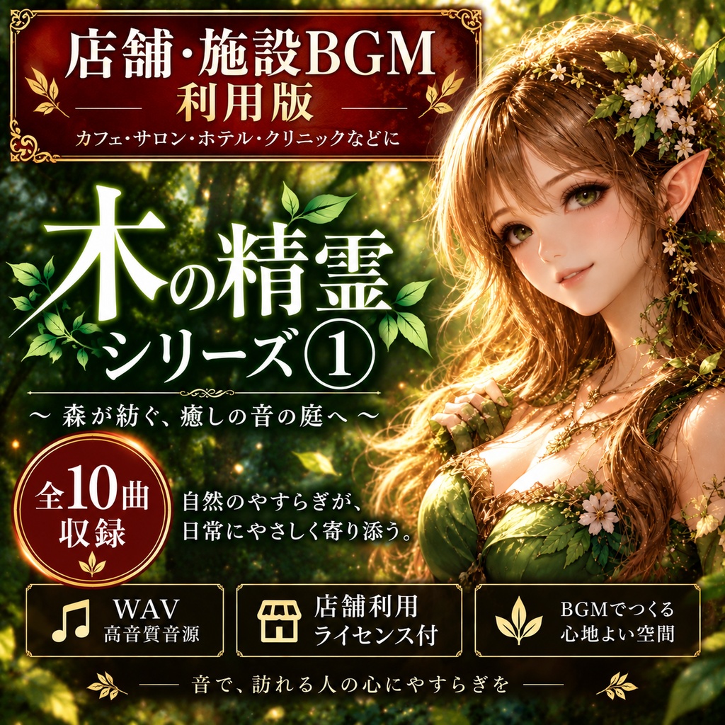 【店舗・施設BGM】木の精霊シリーズ①｜全10曲・WAV｜店舗利用ライセンス付