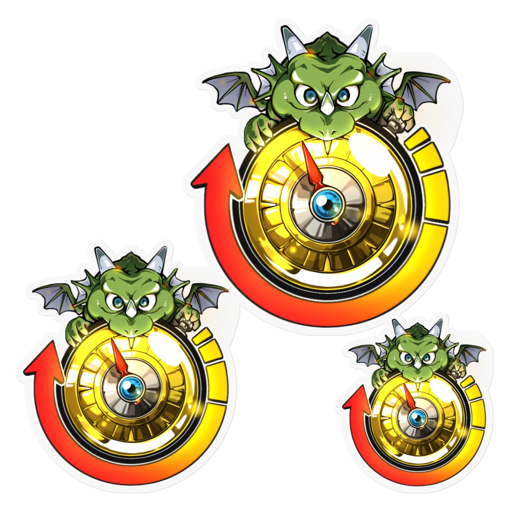 ドラゴンステッカー大中小(一部ハサミで切り取り)