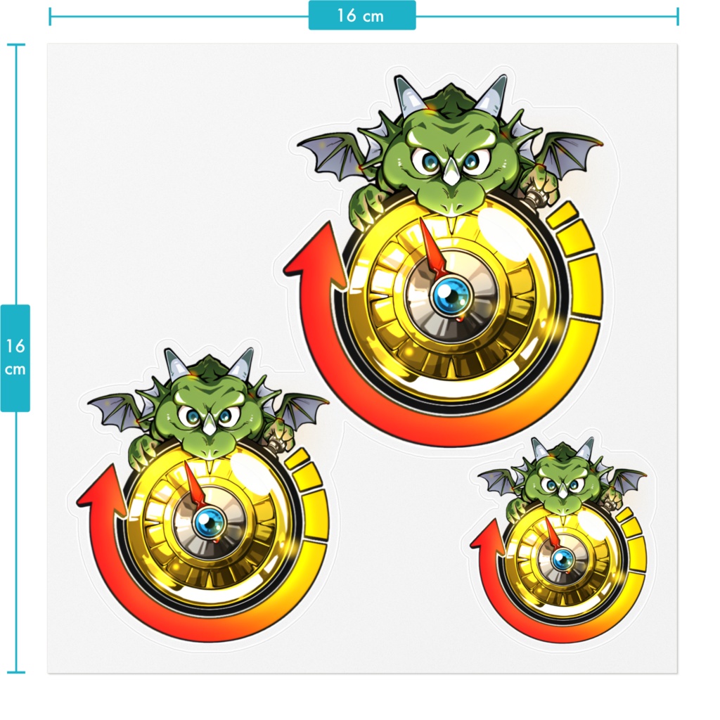 ドラゴンステッカー大中小(一部ハサミで切り取り)