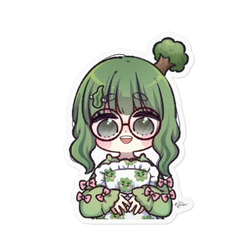 おうちでまったり💚４周年記念こんぶステッカー（メガネver）
