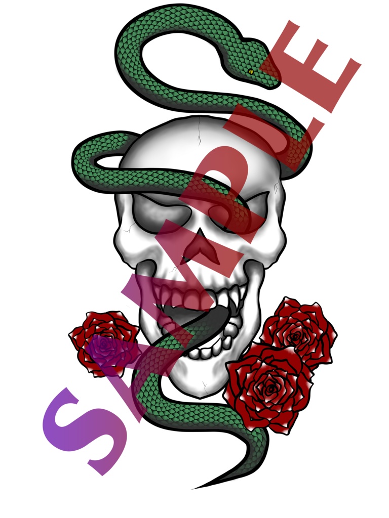 アメトラ風タトゥー 『SkullRose』