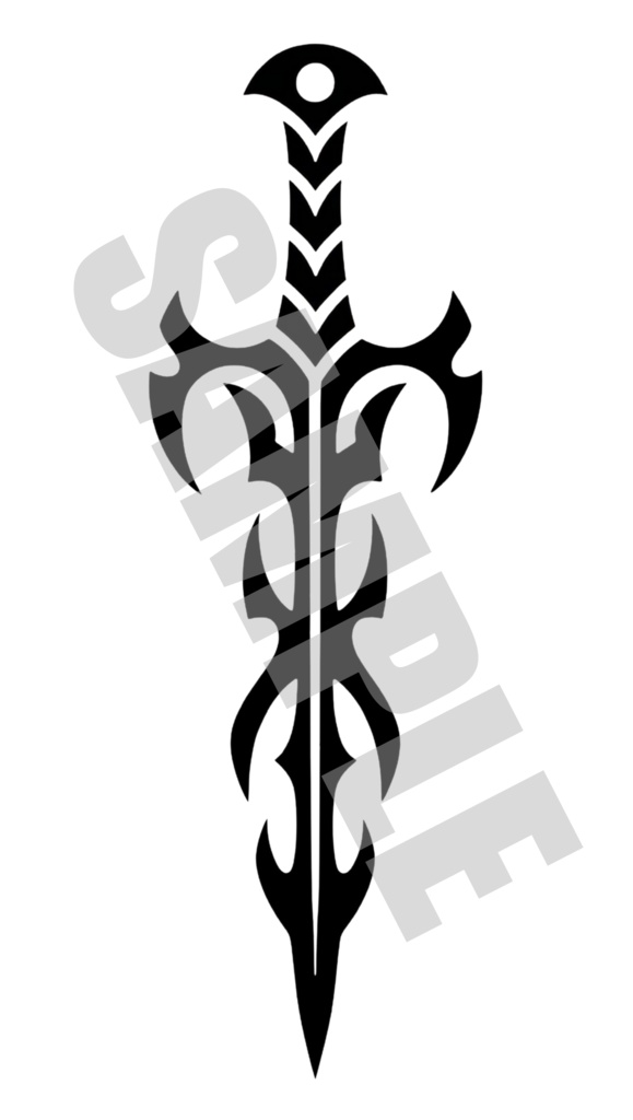トライバル風タトゥー『ダガー』