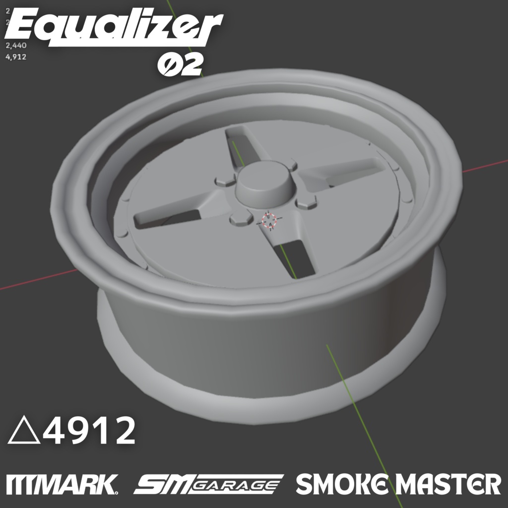 【CVS2向け】MARK Equalizer02 アルミホイール3Dモデル【VRChat】