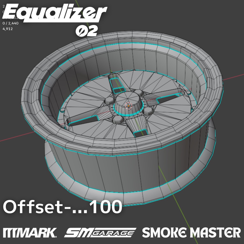 【CVS2向け】MARK Equalizer02 アルミホイール3Dモデル【VRChat】