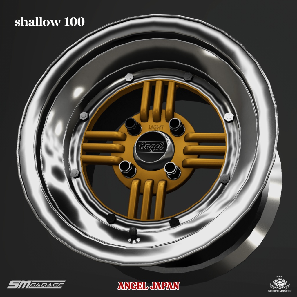 Angel Japan ライトスポーク アルミホイール3Dモデル