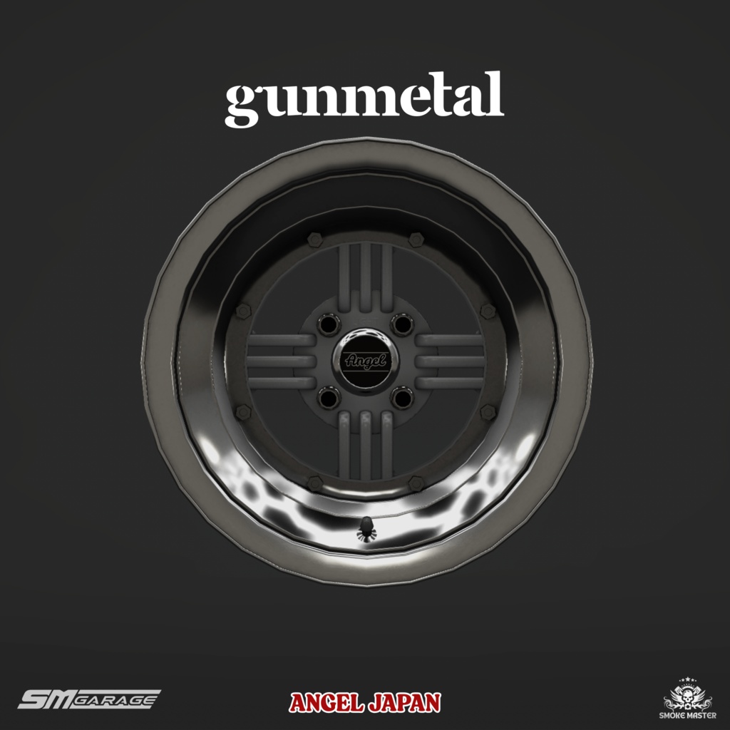 Angel Japan ライトスポーク アルミホイール3Dモデル