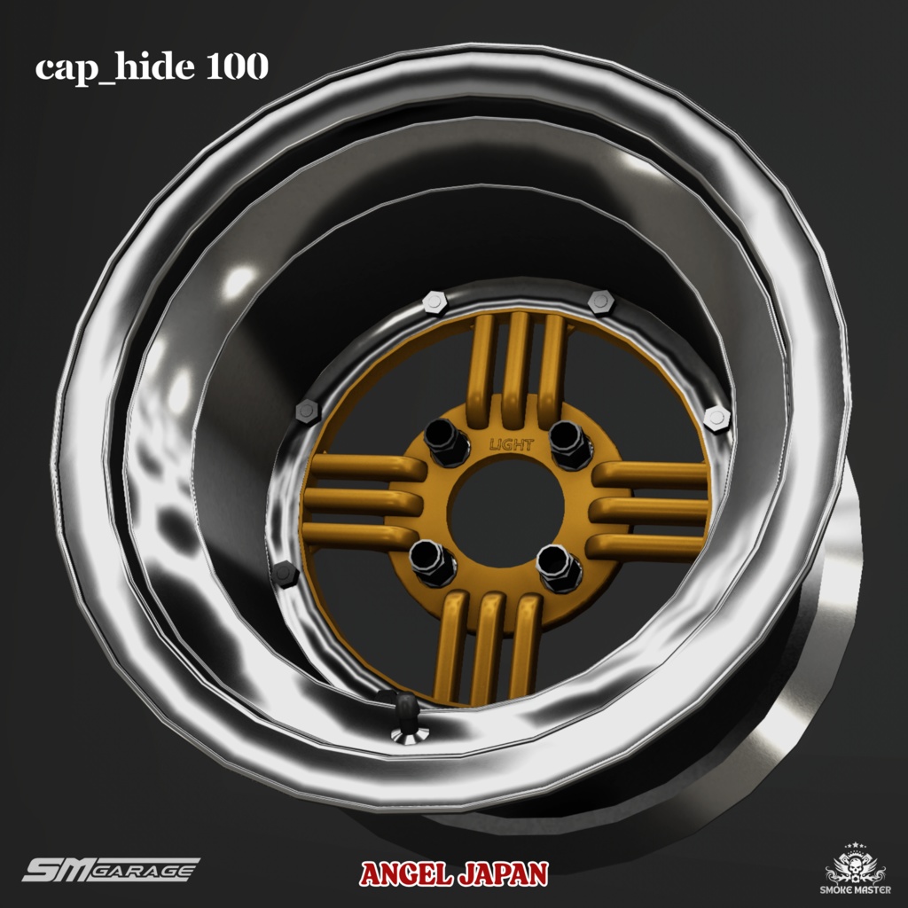 Angel Japan ライトスポーク アルミホイール3Dモデル