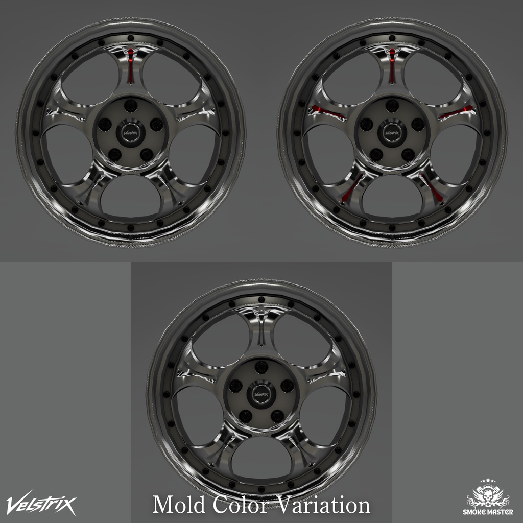 【CVS2向け】VelstriX Reaphalt オリジナルデザインアルミホイール3Dモデル【VRChat】