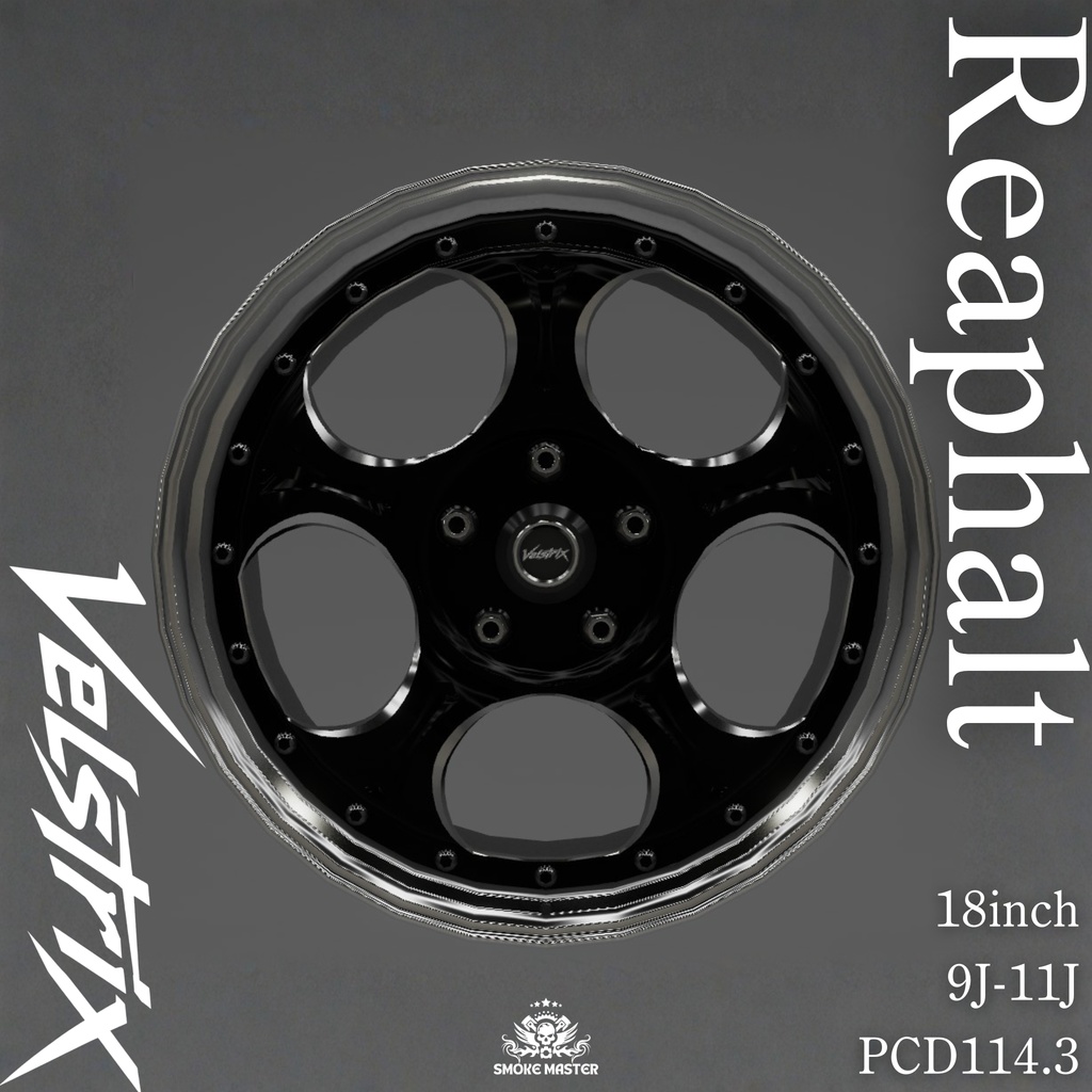 【CVS2向け】VelstriX Reaphalt オリジナルデザインアルミホイール3Dモデル【VRChat】