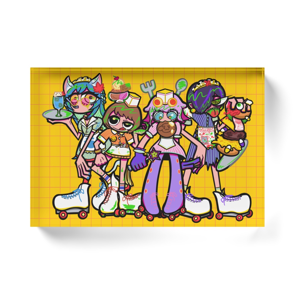 ウェイトレスメダなつイバミュウアクリルブロック