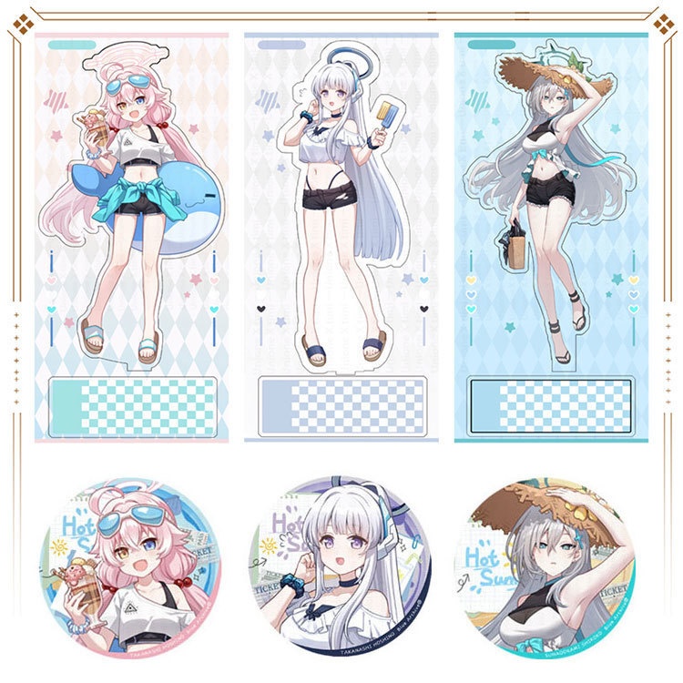 bluearchive ブルーアーカイブ Blue Archive 小鳥遊ホシノ 生塩ノア 砂狼シロコ アクリルスタンド アクリルキーホルダー 缶バッジ