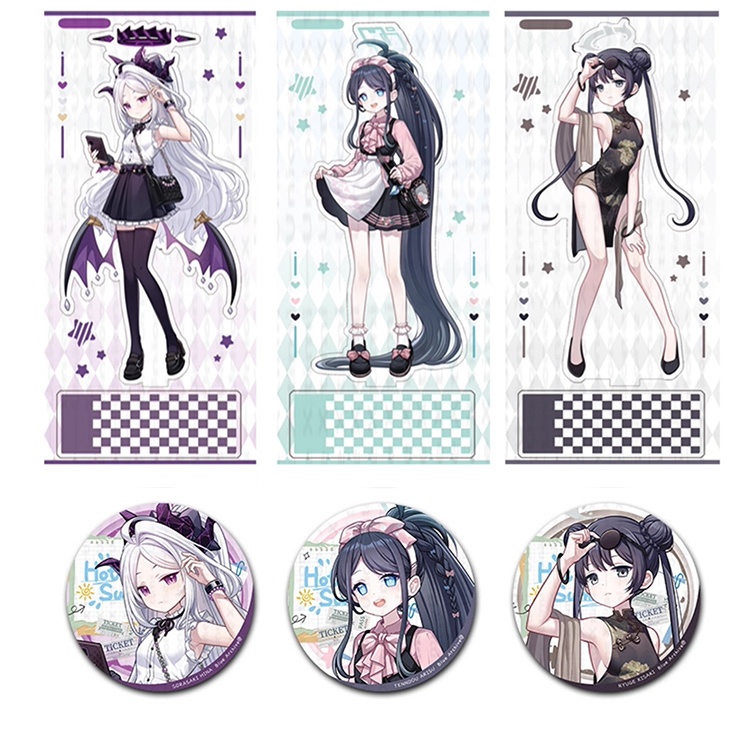 bluearchive ブルーアーカイブ Blue Archive 空崎ヒナ 天童アリス 竜華キサキ アクリルスタンド アクリルキーホルダー 缶バッジ