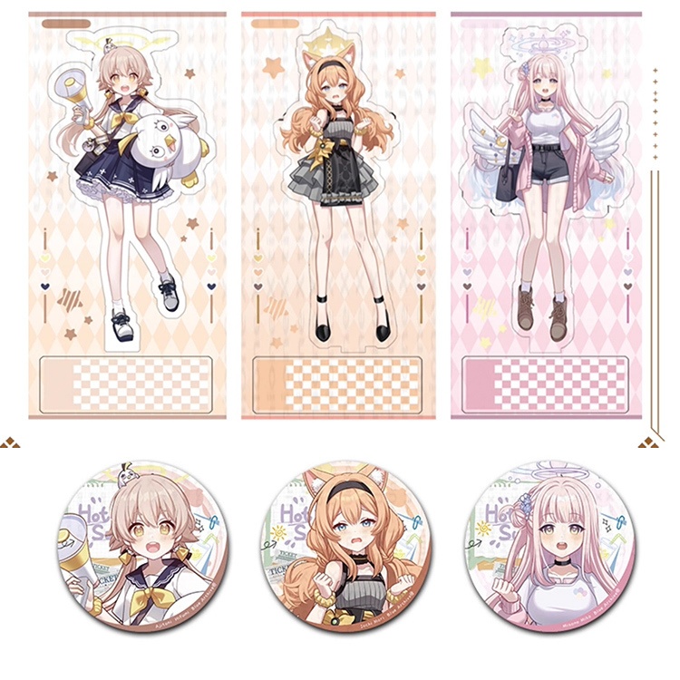 bluearchive ブルーアーカイブ Blue Archive 聖園ミカ 伊落マリー 阿慈谷ヒフミ アクリルスタンド アクリルキーホルダー 缶バッジ
