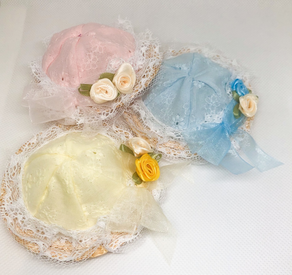 フリル麦わら帽子