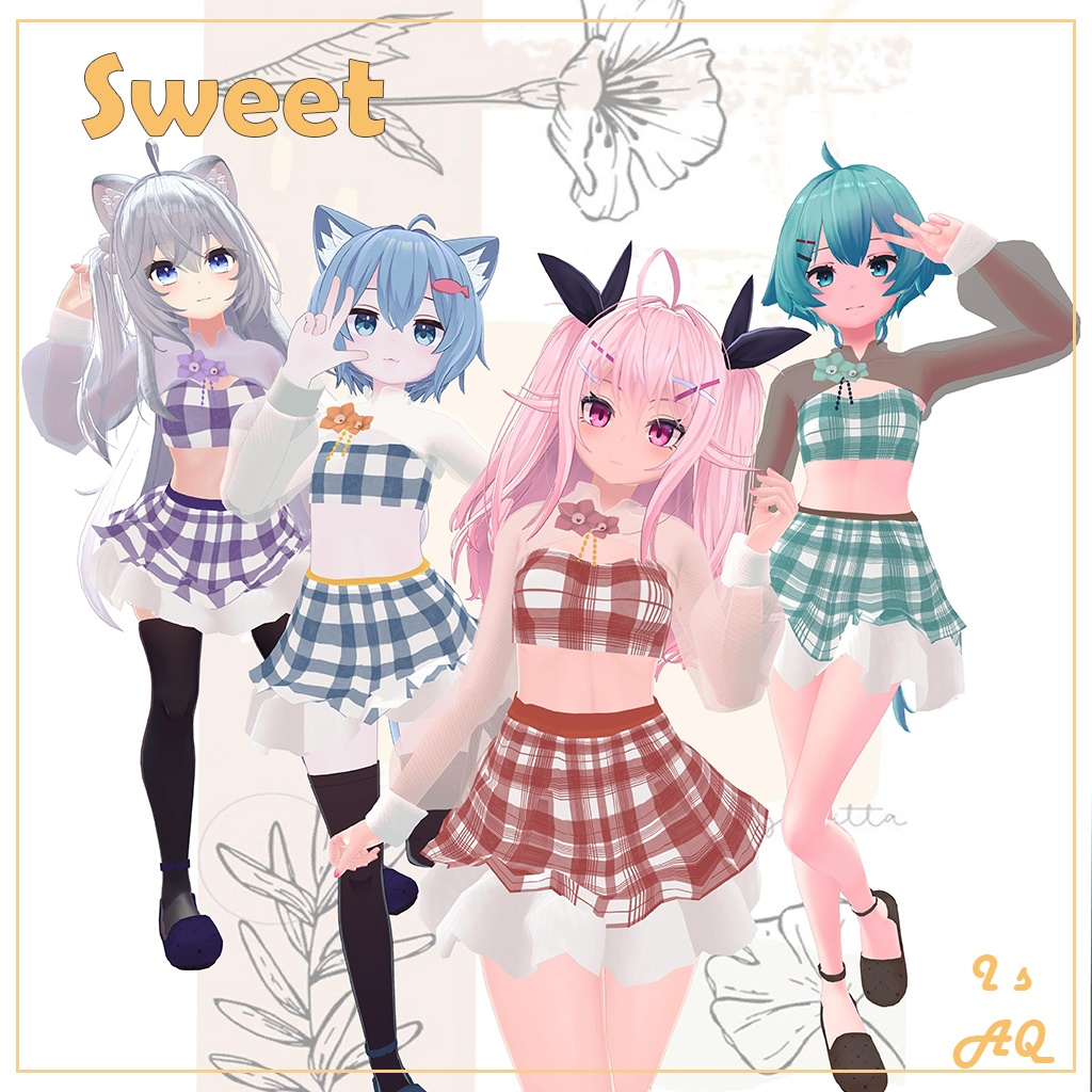 💕Sweet - 3D專用衣裝💕for_Eyo、狐雪、薄荷、ラスク