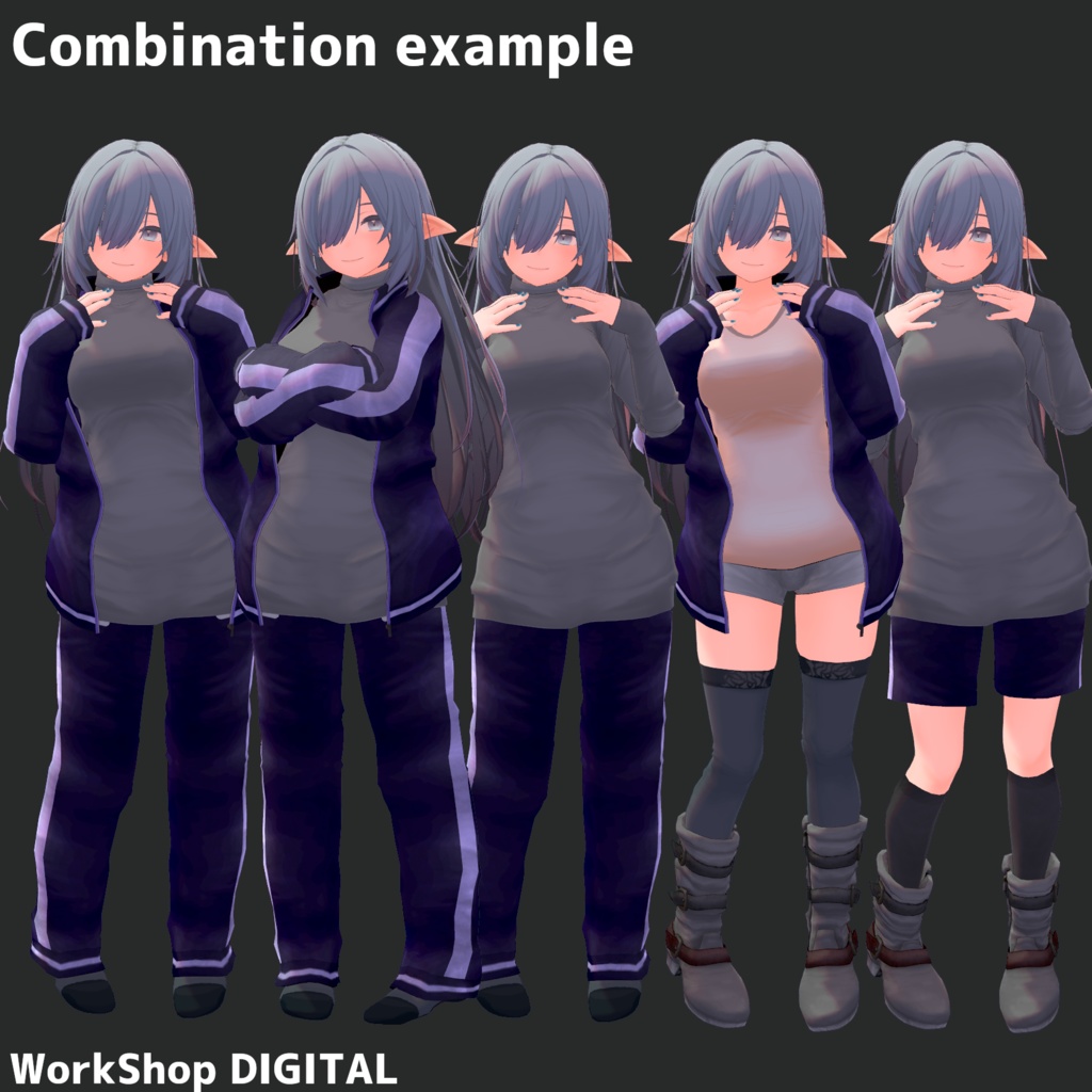 VRChat想定オリジナル3D衣装モデル『デジエルさんのジャージ』