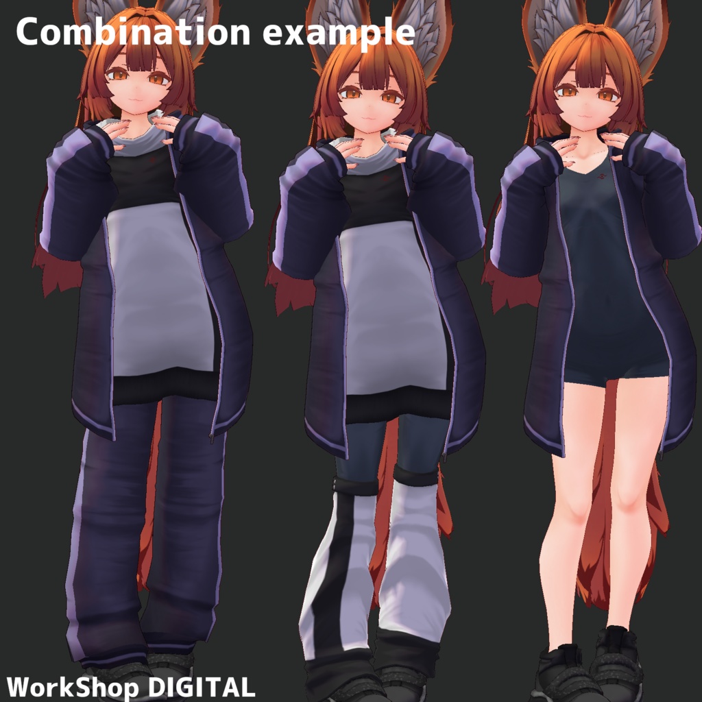 VRChat想定オリジナル3D衣装モデル『エプリのジャージ』