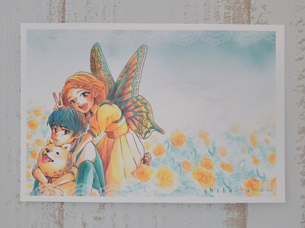 バラちょうちょレターセット (しばちょポストカード3枚付き)