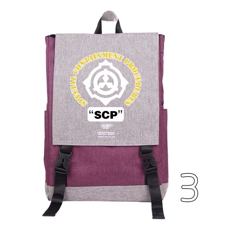【SCPファンデーション】リュックサック 灰紫/赤青 2色