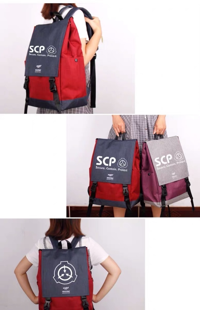 【SCPファンデーション】リュックサック 灰紫/赤青 2色