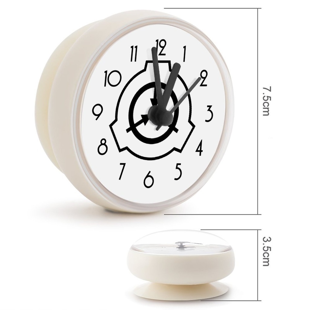 【SCP財団】灰/白 ミニ吸盤掛け時計