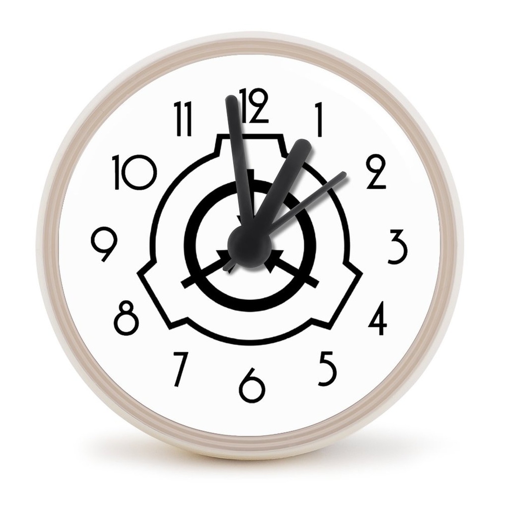 【SCP財団】灰/白 ミニ吸盤掛け時計