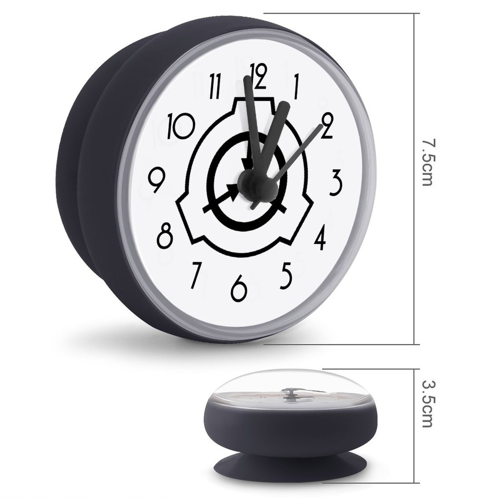 【SCP財団】灰/白 ミニ吸盤掛け時計