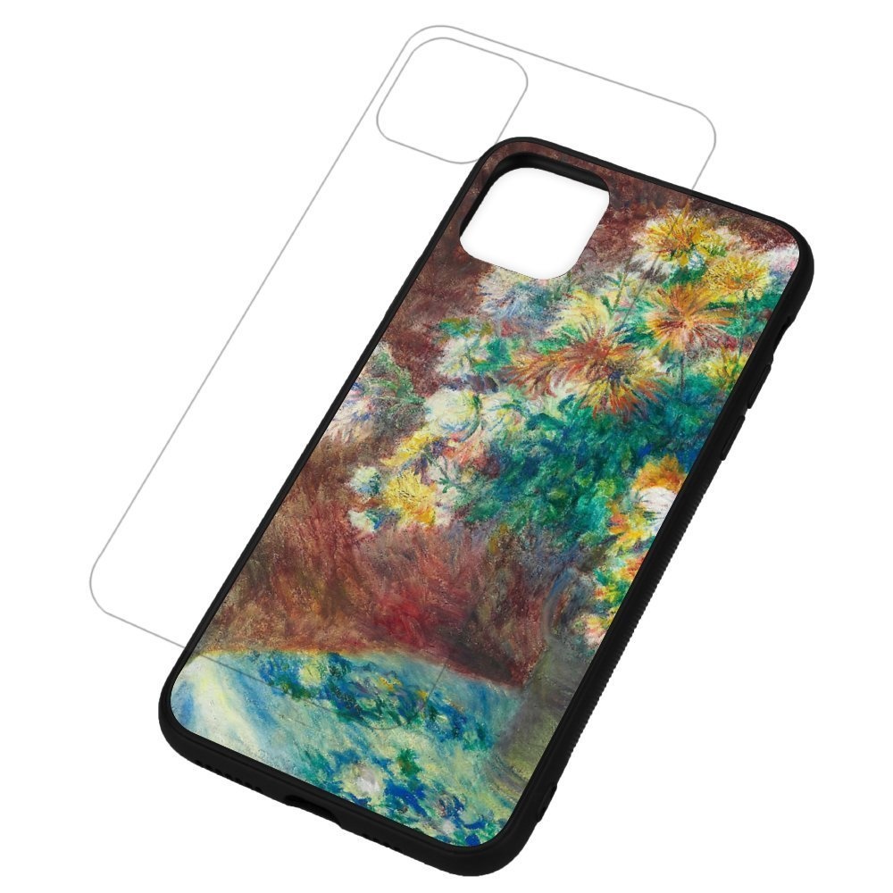 【🌼名画⁻Chrysanthemums】強化ガラス iPhoneケース