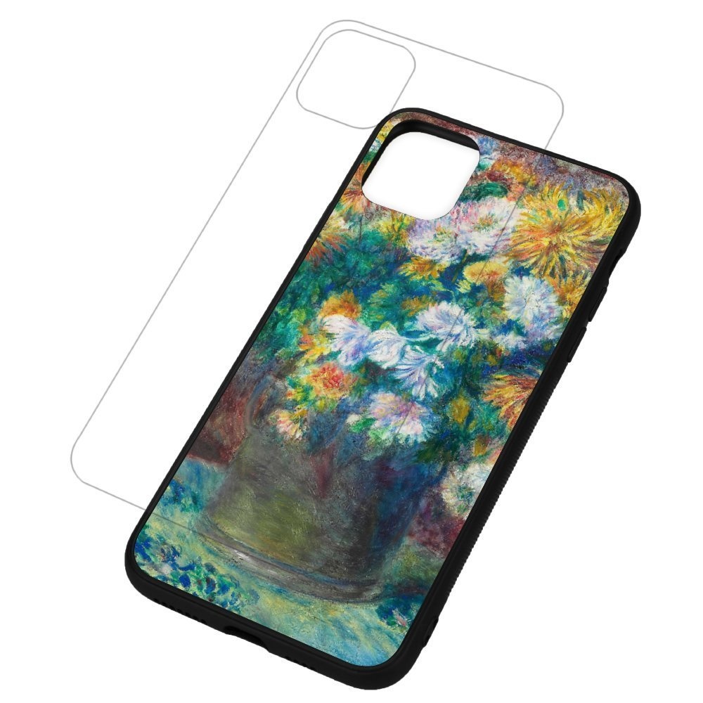【🌼名画⁻Chrysanthemums】強化ガラス iPhoneケース