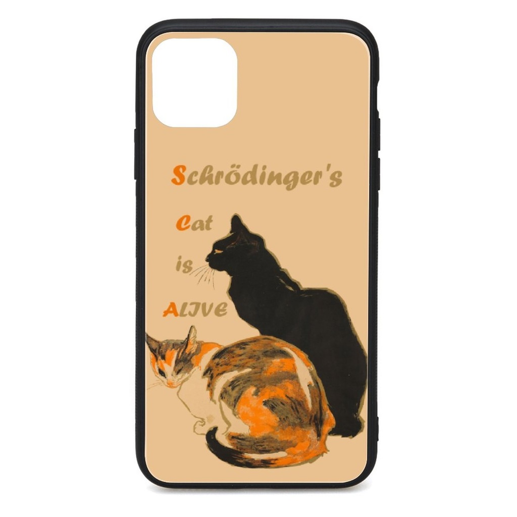 【シュレディンガーの猫】強化ガラス iPhoneケース