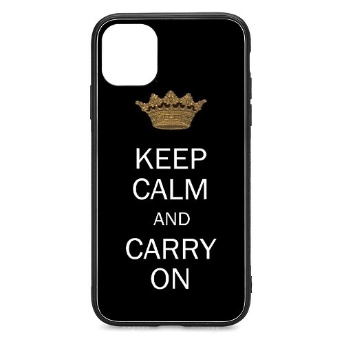 【♔KEEP CALM AND CARRY ON】強化ガラス iPhoneケース 