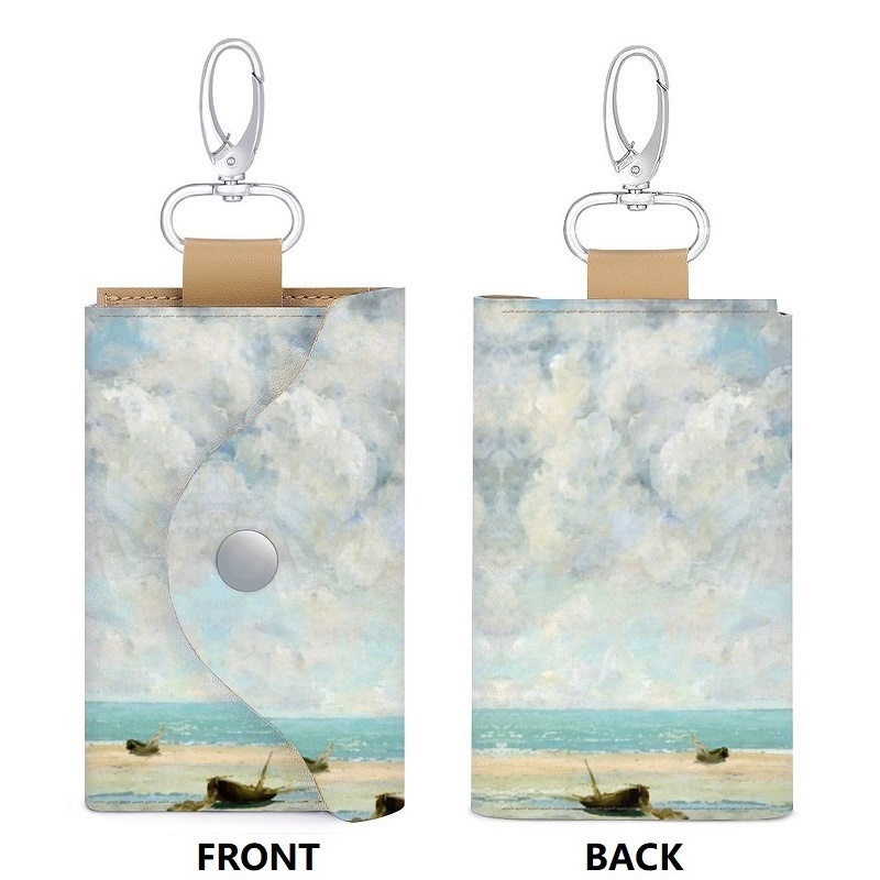 【海辺の船】PUレザーキーホルダー