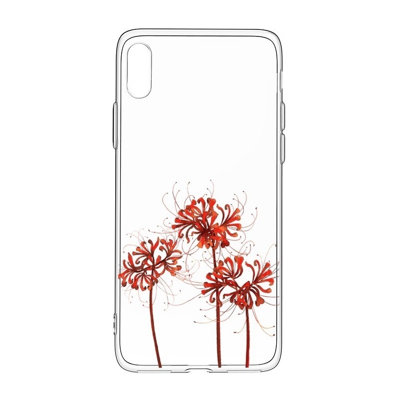 【彼岸花】側面透明/黒 iPhoneソフトケース