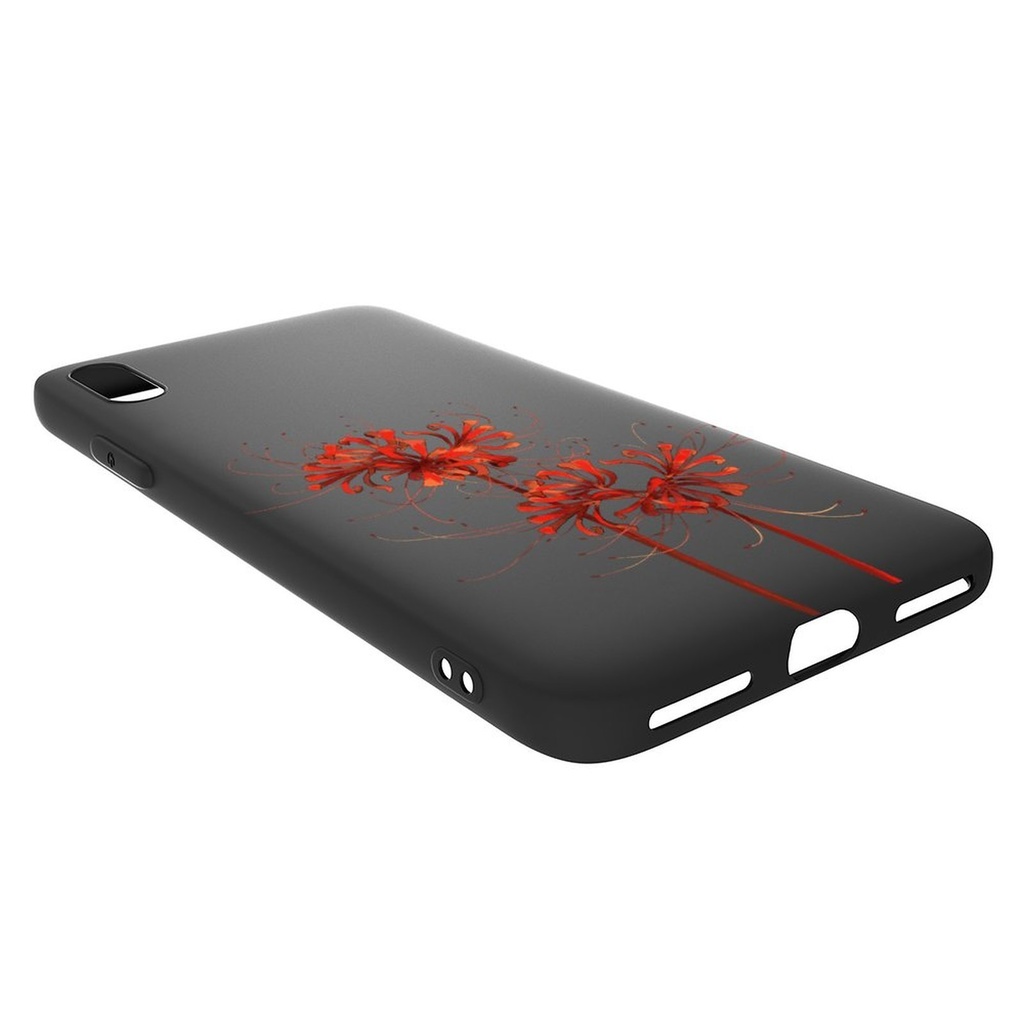 【彼岸花】側面透明/黒 iPhoneソフトケース