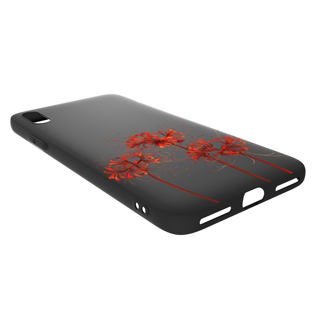 【彼岸花】側面透明/黒 iPhoneソフトケース