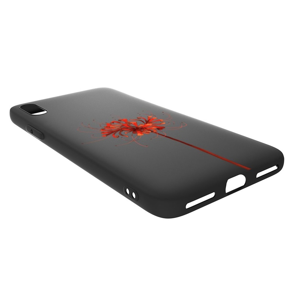 【彼岸花】側面透明/黒 iPhoneソフトケース