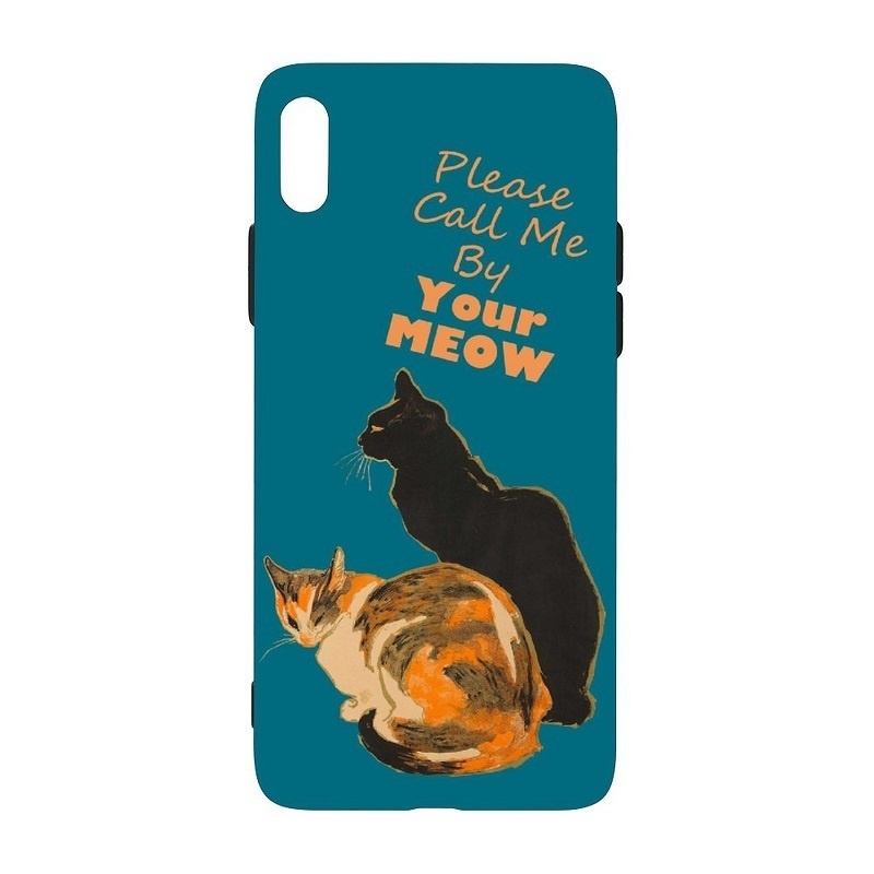 【可愛い猫】側面黒 iPhoneソフトケース