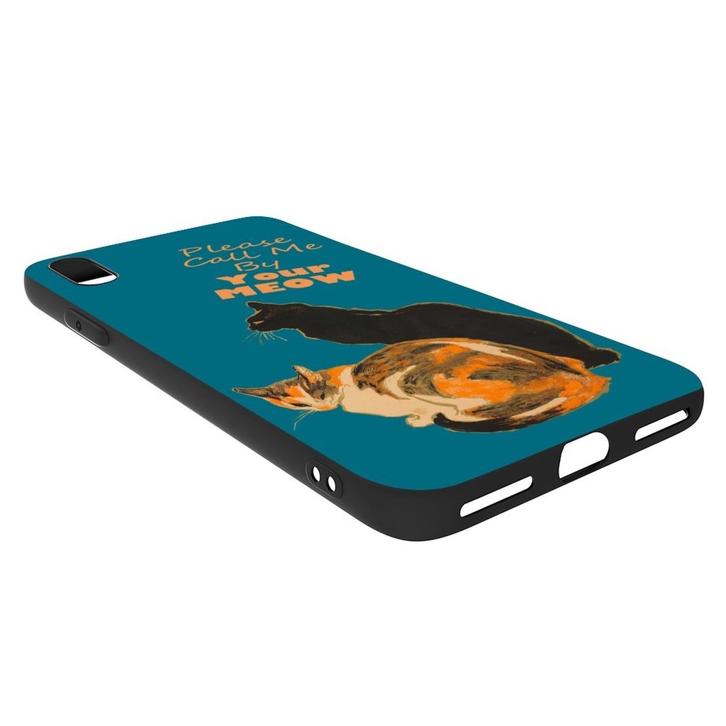 【可愛い猫】側面黒 iPhoneソフトケース