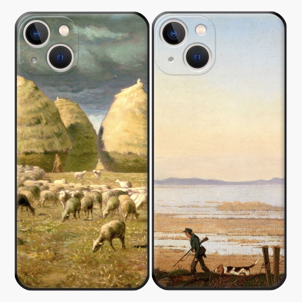 【秋/人と犬】ソフトiPhoneケース(iPhone14シリーズ追加)