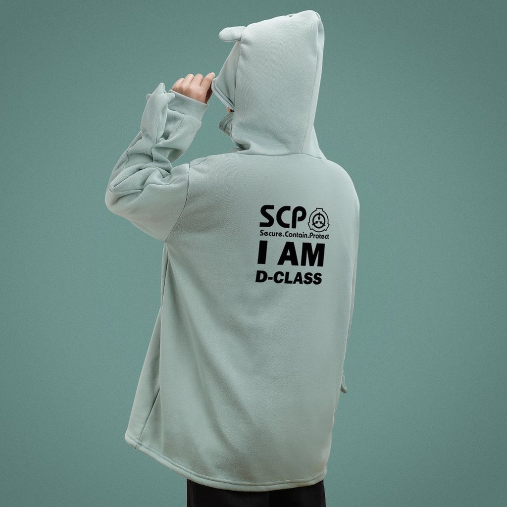 【SCP財団 D-CLASS】黒/緑 カエルパーカー デザイン-2