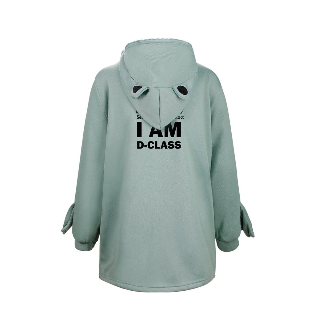 【SCP財団 D-CLASS】黒/緑 カエルパーカー デザイン-2