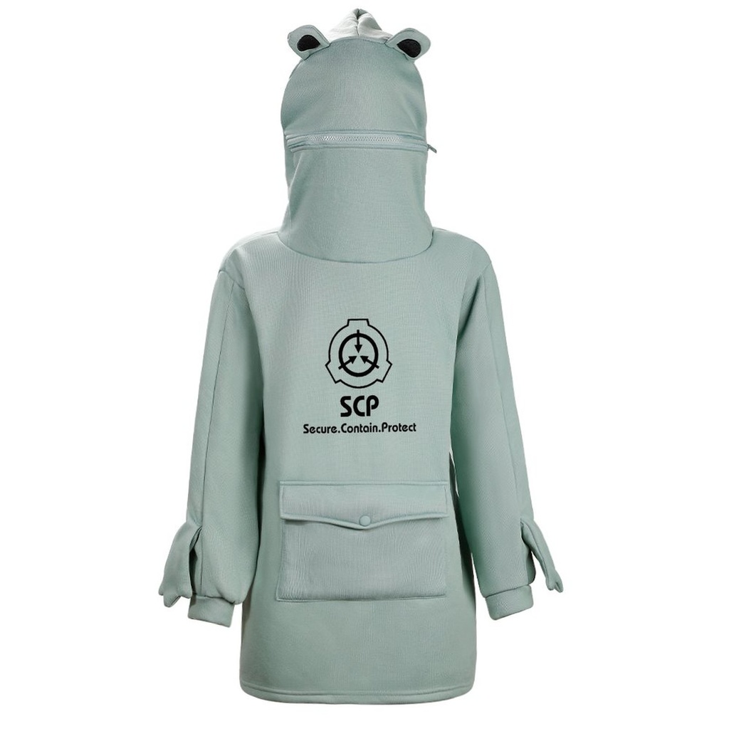 【SCP財団 D-CLASS】黒/緑 カエルパーカー デザイン-2
