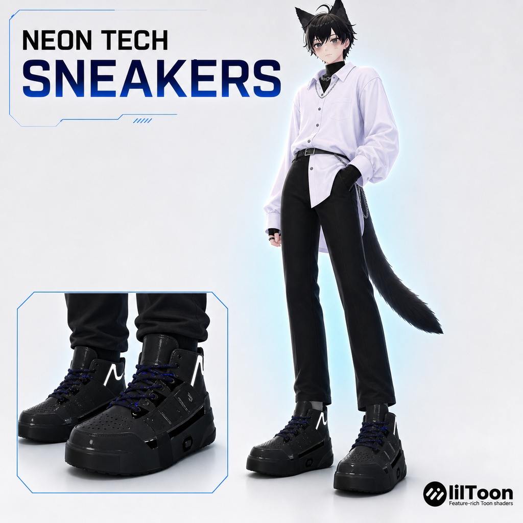 【複数アバター対応】NEON TECK SNEAKERS 