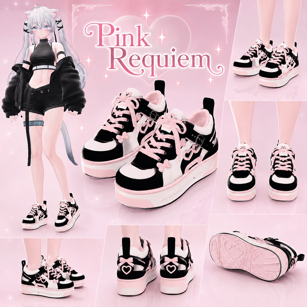 【複数アバター対応】Pin Requiem 【VRC用靴】