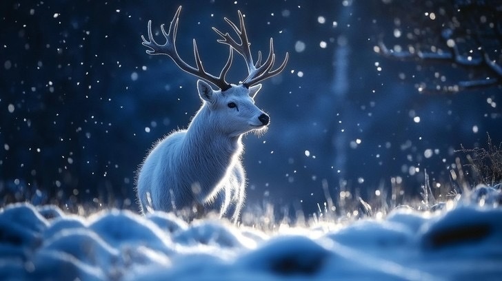 幻想壁紙『月光の道 - 白鹿の章』